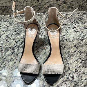 Vince Camuto, size 7.5, black and white heel, excellent condition.